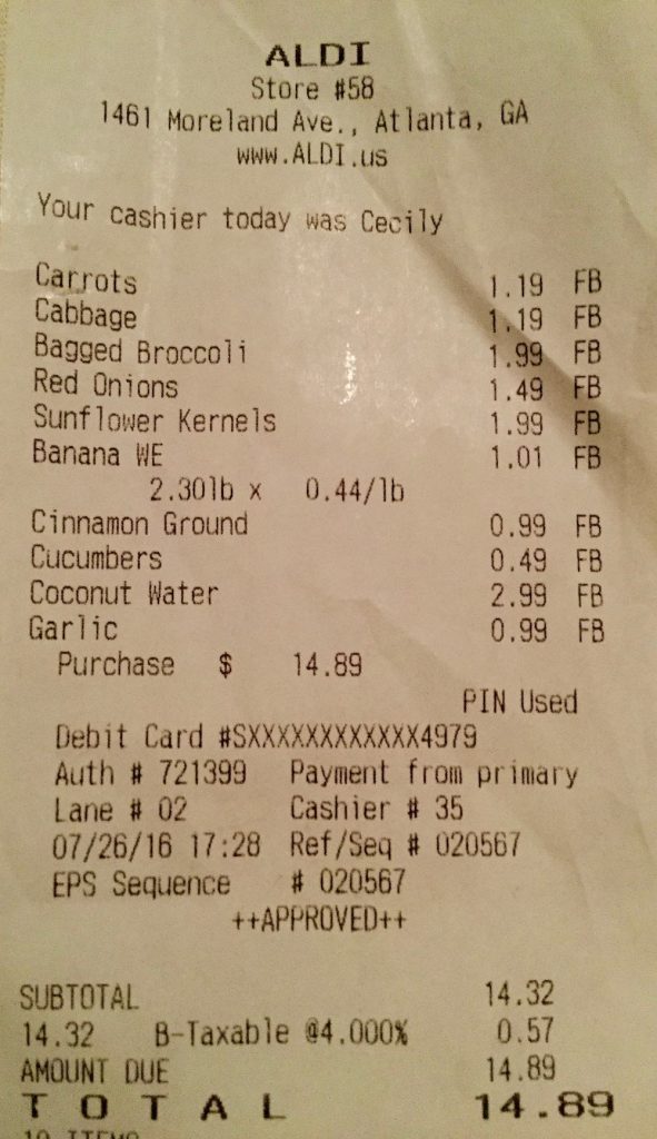 Eating Healthy on $4 per day reciept 7